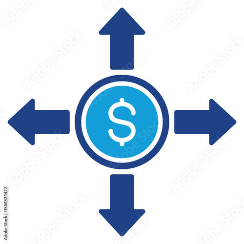 Cash Outflow Dual Tone Icon Element For Design