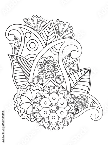 Flower coloring pages for adults