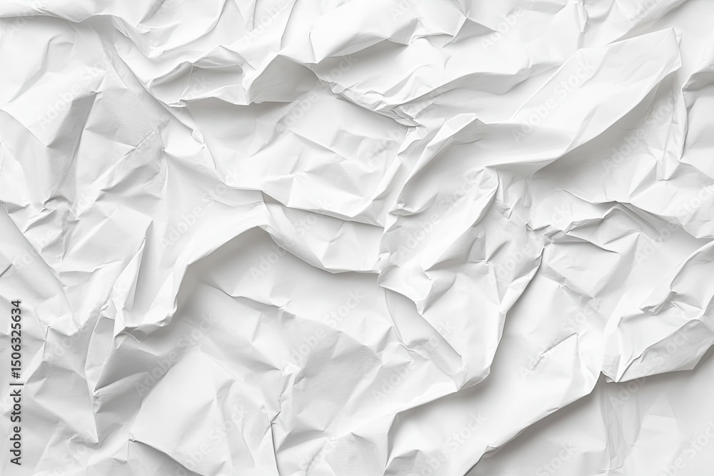 Fototapeta premium Crumpled white paper texture (4)