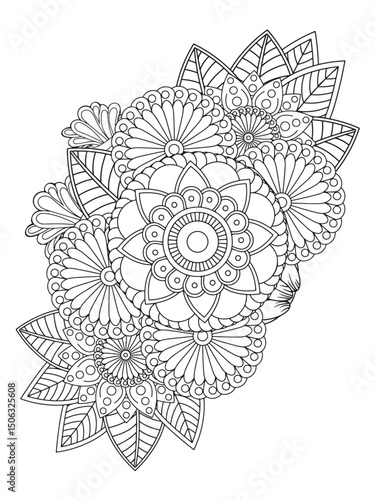 Flower coloring pages for adults