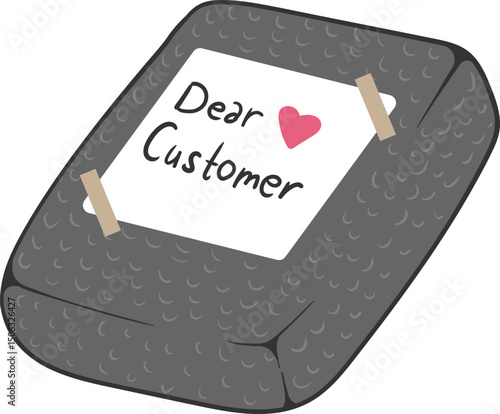 Cute cartoon package, ideal for delivery, logistics, e commerce, business apps, and shipping themed designs. Isolated on white background photo