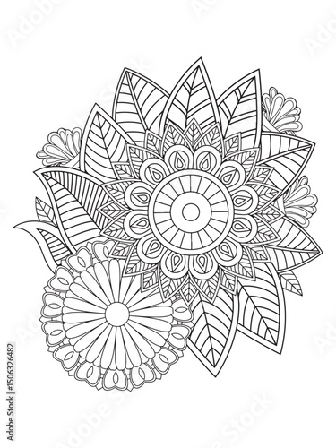 Flower coloring pages for adults