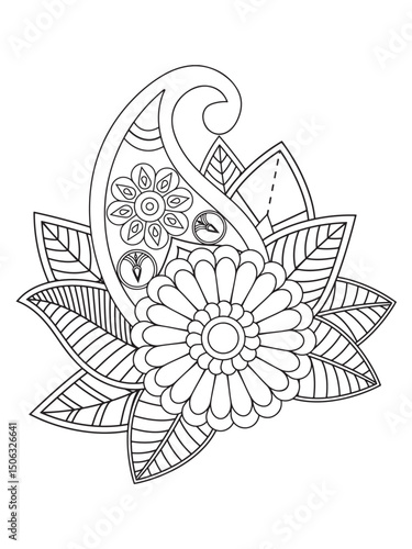 Flower coloring pages for adults