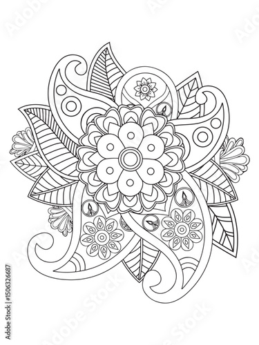 Flower coloring pages for adults