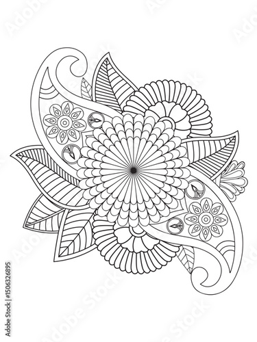 Flower coloring pages for adults