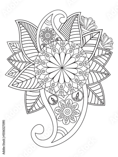 Flower coloring pages for adults
