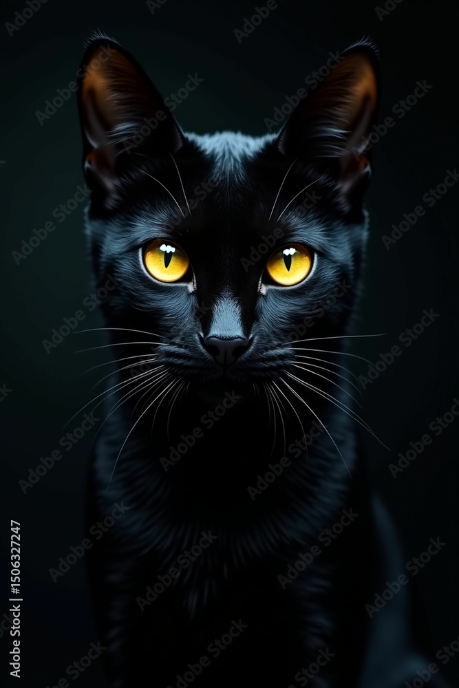 Fototapeta premium black cat portrait