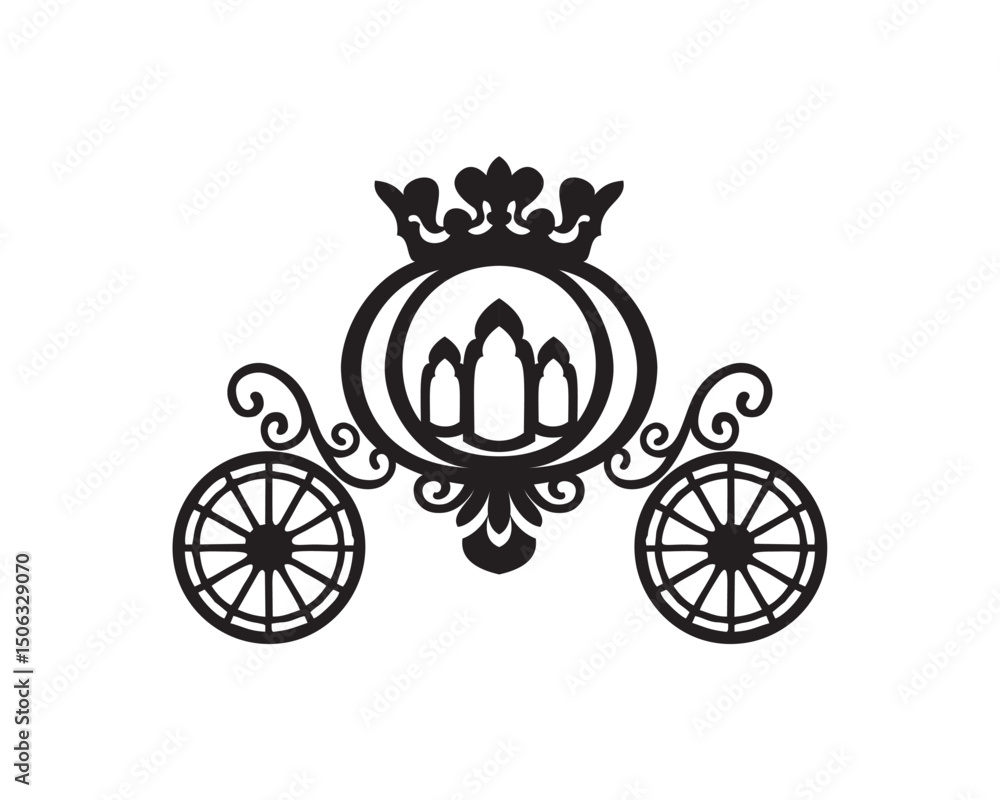 Fototapeta premium golden carriage silhouette 