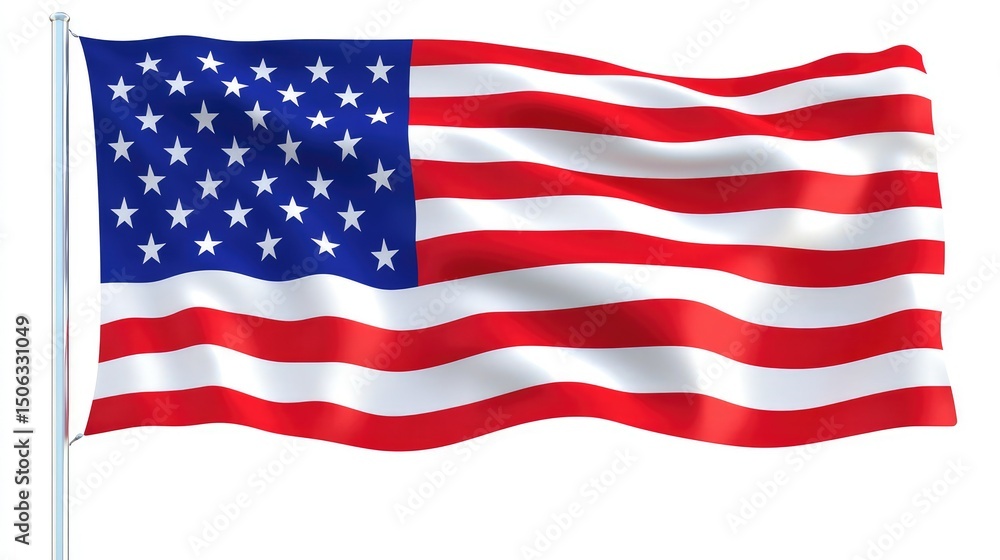 Vibrant American Flag Waving in the Wind, Symbolizing Patriotism, Freedom, and National Pride with Bold Red and White Stripes and Brilliant Blue Field of Stars Vibrant American Flag Waving in the Wind, Symbolizing Patriotism, Freedom, and National Pride with Bold Red and White Stripes and Brilliant Blue Field of Stars