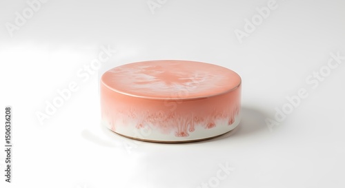 Trendy Pink Ceramic Display Pedestal on White Background for Product Showcase