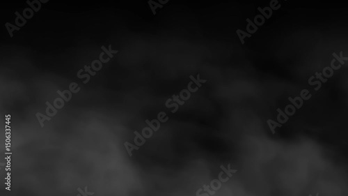 Dark smokey background. Seamless loop of misty fog with black backdrop. Cool mysterious wallpaper animation.