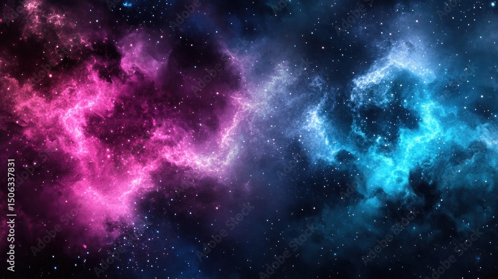 Naklejka premium Colorful celestial nebulae in deep space.