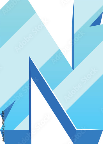N capital letter ice font