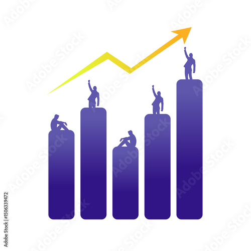 blue color chart with five levels of up and down comes dibagias expression on the chart and there is an increase line