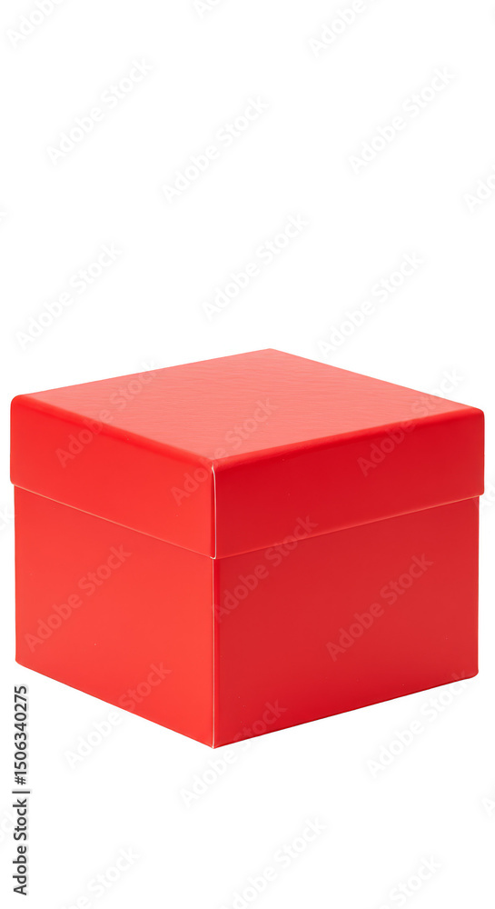 Fototapeta premium Isolated Red Square Box On Transparent Background Illustration