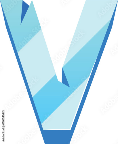 V uppercase letter ice font