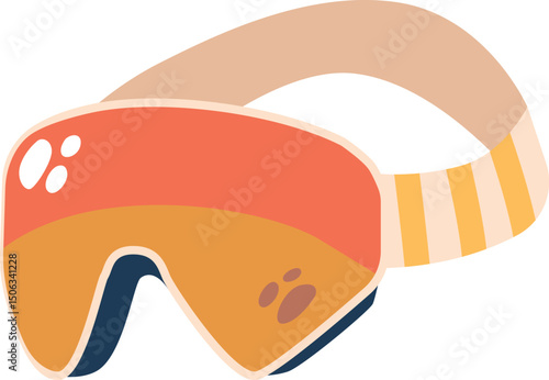 Sportive safety snow goggles vector illustration