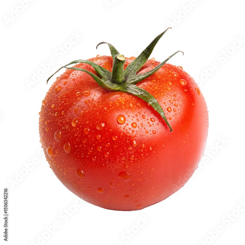 red tomato and water drops on it isolated PNG or Transparency Background