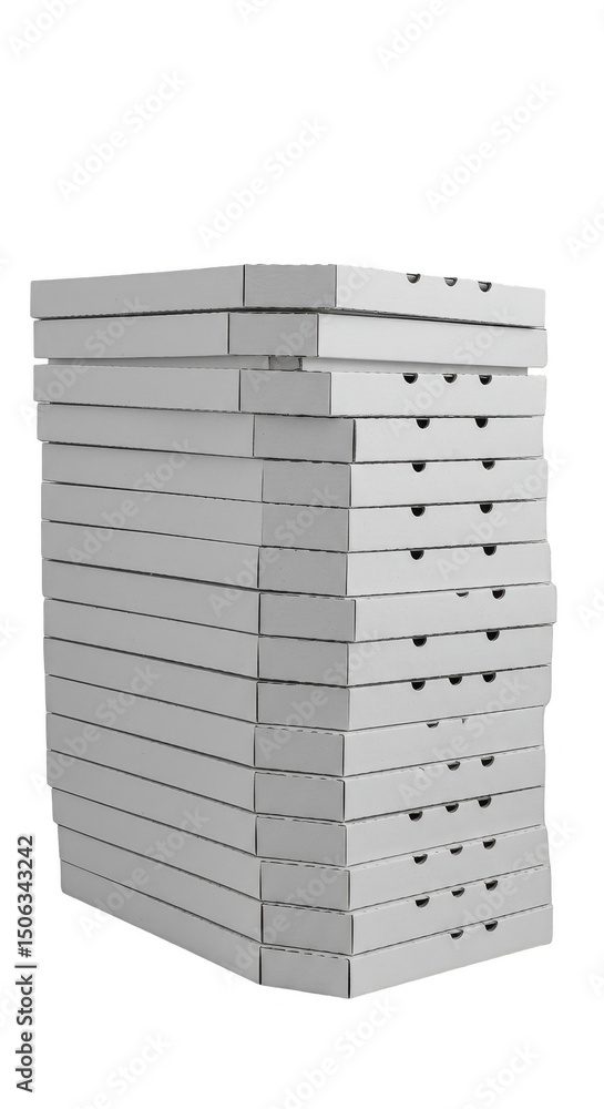 Isolated Stacked Pizza Boxes On Transparent Background, Packaging, Delivery Photo Isolated Stacked Pizza Boxes On Transparent Background, Packaging, Delivery Photo