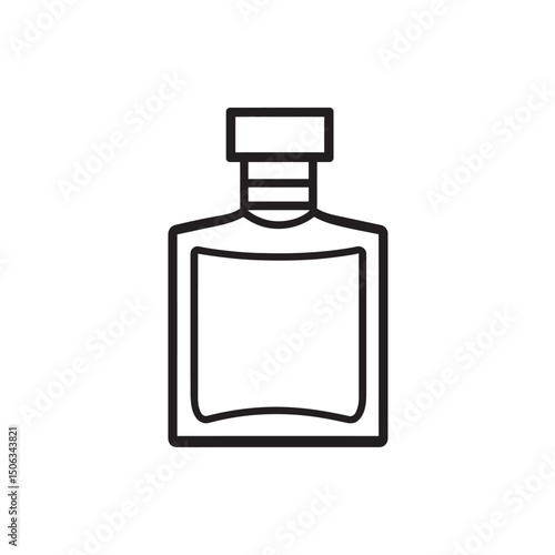 Simple line art reveals a minimalist glass bottle design with a transparent background
