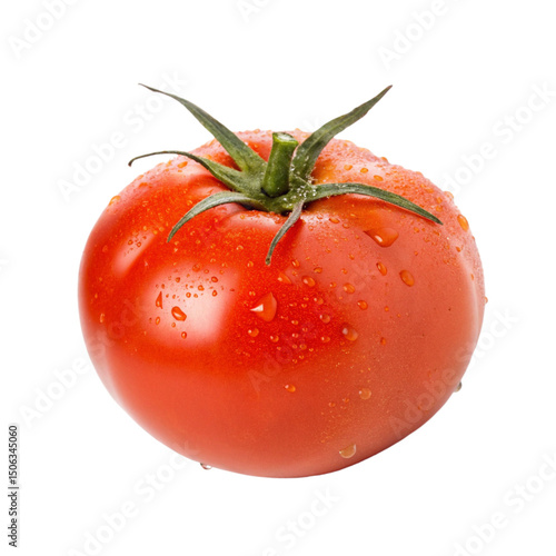 red tomato and water drops on it isolated PNG or Transparency Background