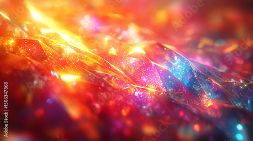 Abstract background of radiant, sparkling crystal shards. Reflective and multi-angled surfaces create a luminous, gem-like texture. Perfect for luxury, elegance, and futuristic design themes.

