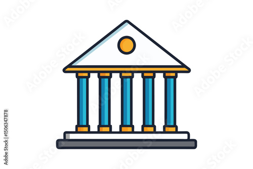 Bank Building Institution Icon vector illustration