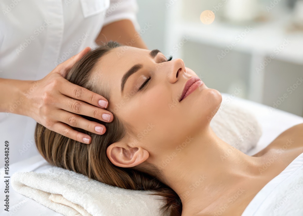 young woman receiving a massage young woman receiving a massage