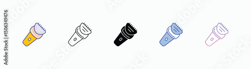 Electric Shaver icons set in different style vector stock illustration