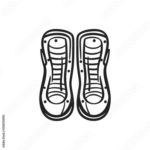 Simple minimalist shows the open pair of shoes with transparent background