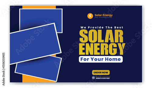 Solar energy panel and power saving webbanver and banner design