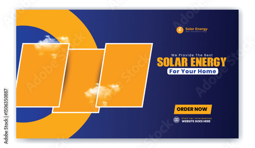 Solar energy panel and power saving webbanver and banner design