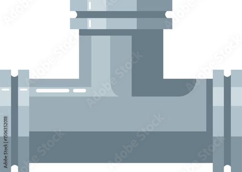 Cross pipeline connector vector illustration