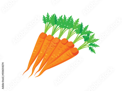 Fresh carrots bunch isolated on white background
