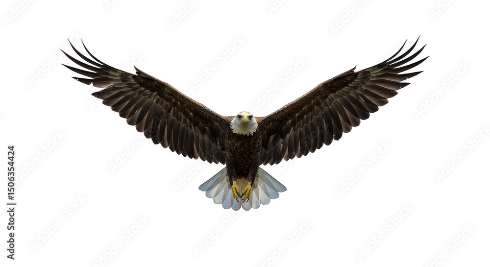 Fototapeta premium Majestic Eagle Soaring With Wings Spread Isolated on Transparent Background