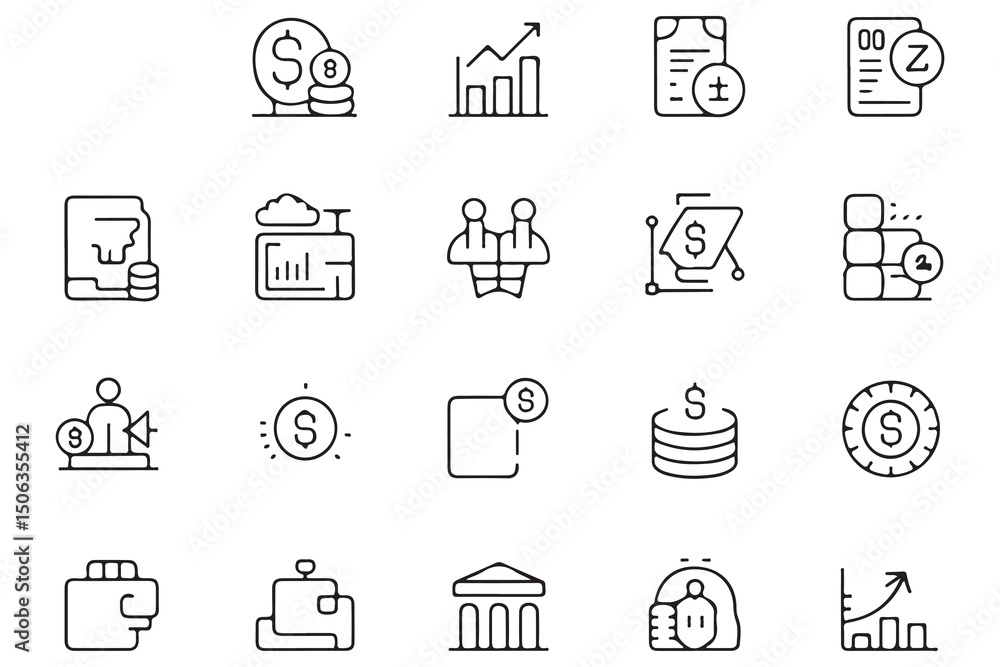 Modern budget icon minimalist black vector silhouette isolated for transparent use
Modern budget icon minimalist black vector silhouette isolated for transparent use