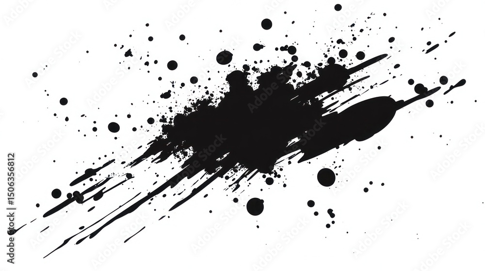 Naklejka premium Abstract ink splatter design.