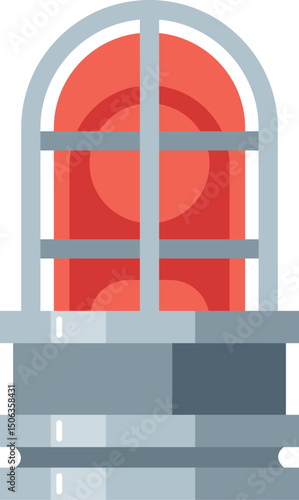 Red light flasher vector illustration
