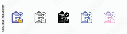 Shipping Manifest icons set in different style vector stock illustration