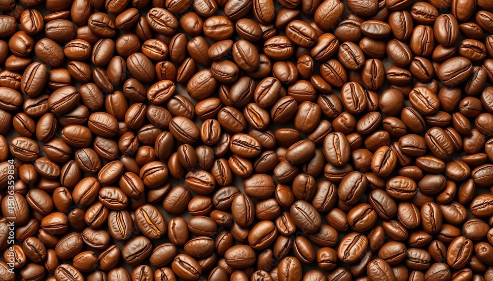 Fototapeta premium Seamless brown coffee bean vector pattern for cafe decor and print, coffee, packaging