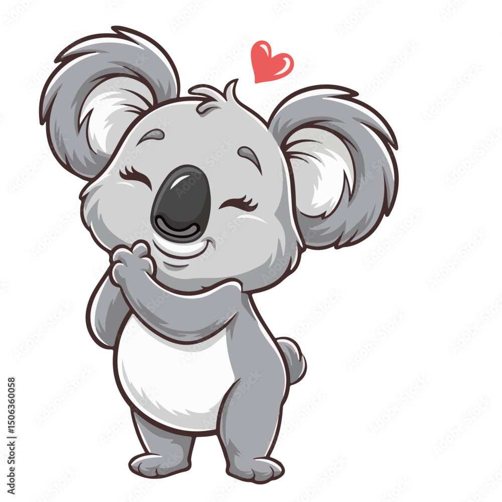 Fototapeta premium Hand drawn cute koala bear cartoon