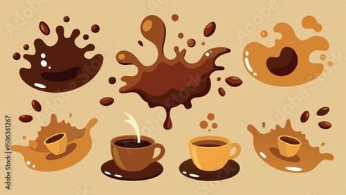 coffee splash shape vector illustration background