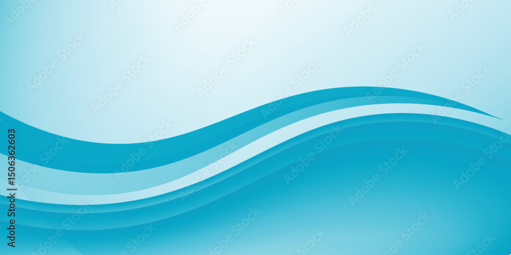 Fototapeta premium Blue and white business wave banner background. vector