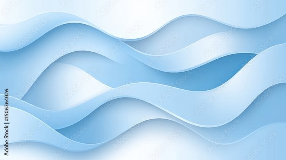 Obraz premium Light blue wavy layered design.