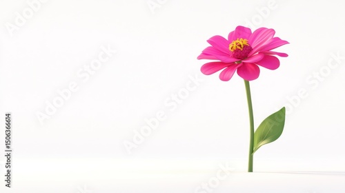Pink flower on white background