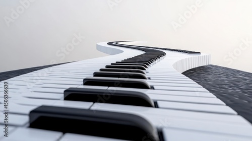 Abstract piano keys path