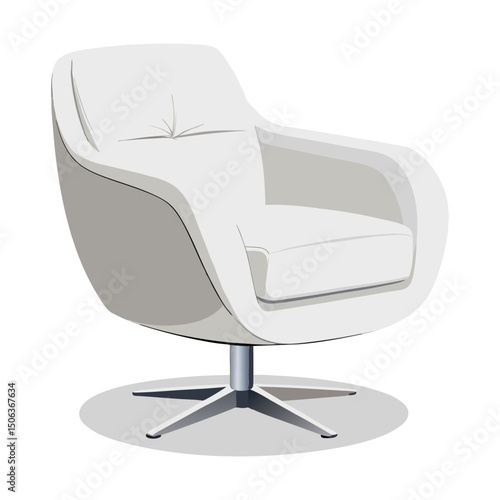 modern white leather swivel armchair icons