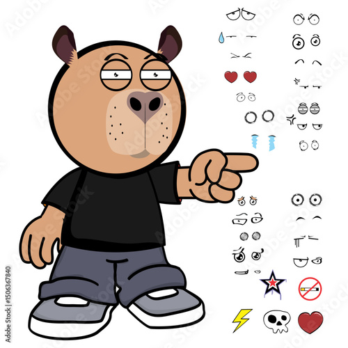 capybara kid expressions pack collection in vector art