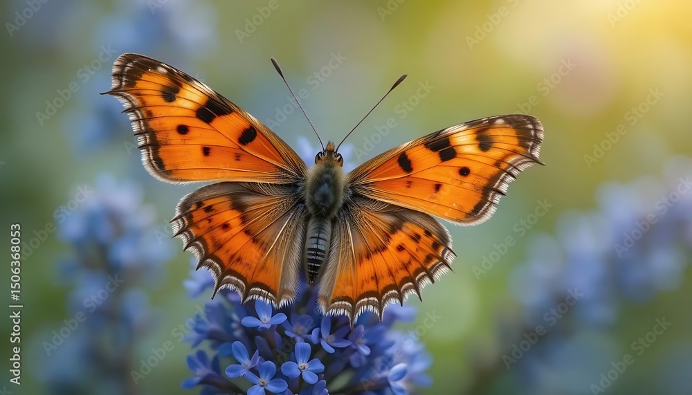 butterfly on flower with blurred nature background butterfly on flower with blurred nature background