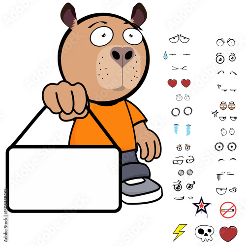 capybara kid expressions pack collection in vector art